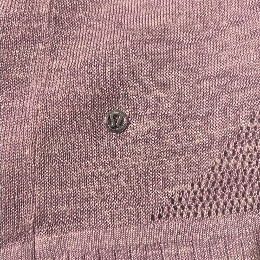 lululemon athletica Linen Blend Dusty Pink Light Hoodie Sweater Cardigan SZ M - Picture 15 of 15